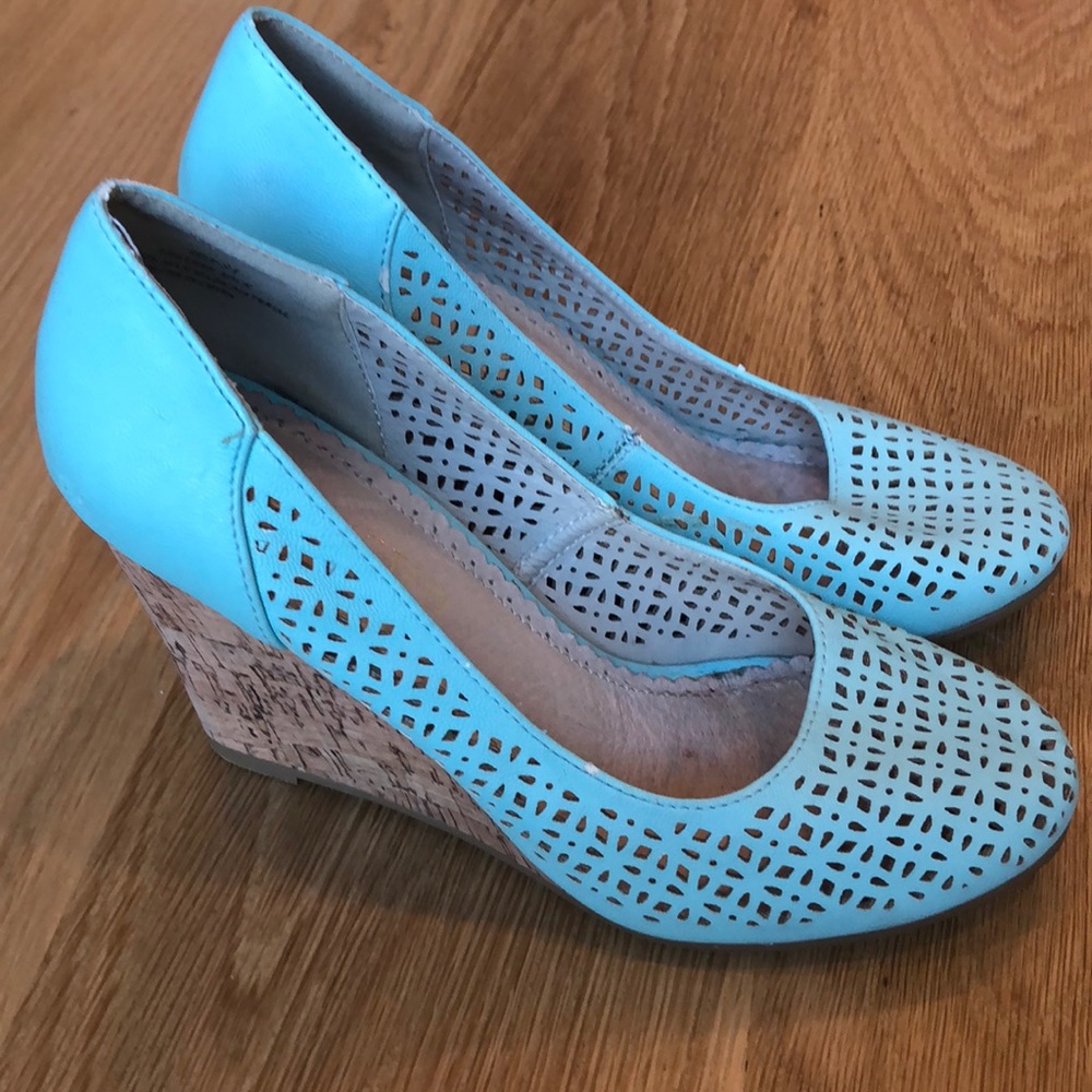 Restricted Robin’s Egg Blue Cork Platforms